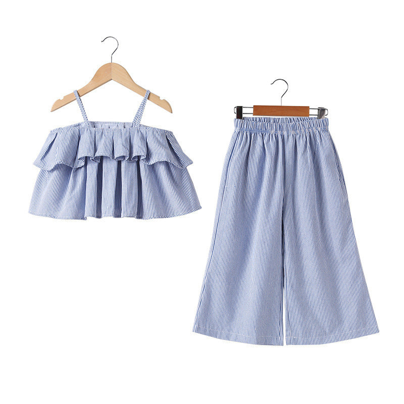 Wide Leg Pants Two-Piece Children's Western Style Suit