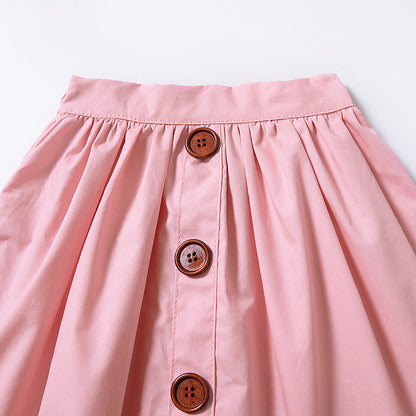 Two-Piece Long-Sleeved Lace Blouse Baby Girl Short Skirt