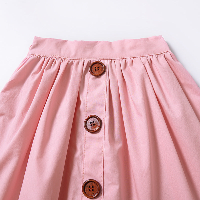 Two-Piece Long-Sleeved Lace Blouse Baby Girl Short Skirt