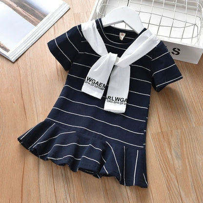 Girls Loose Small Fresh Striped Skirt