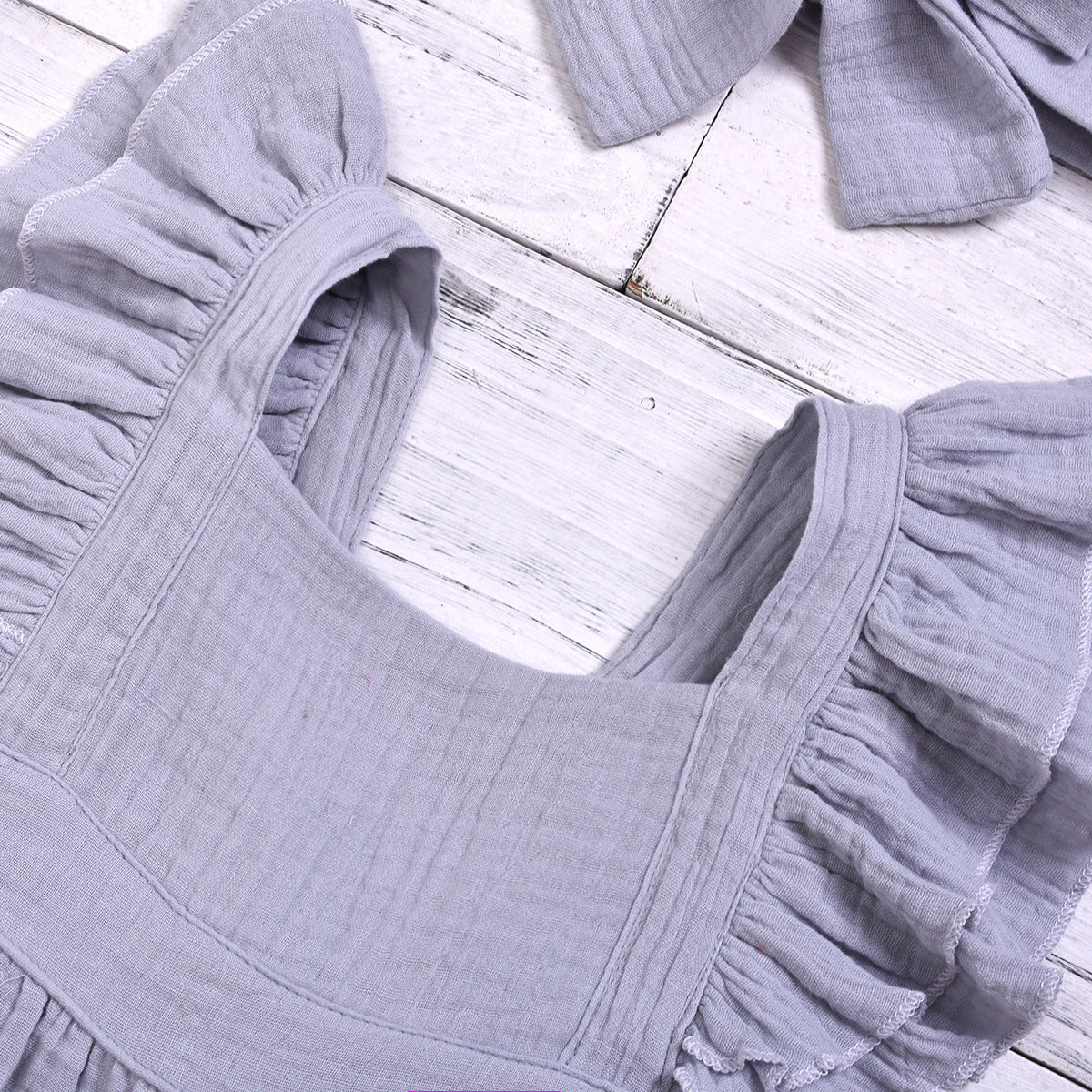 Woven Cotton Solid Color Flying Sleeves Jumpsuit