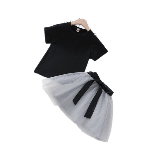 Children's T-shirt And Skirt Two-Piece Suit