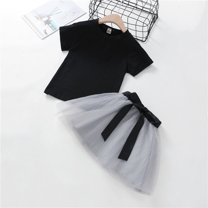 Children's T-shirt And Skirt Two-Piece Suit