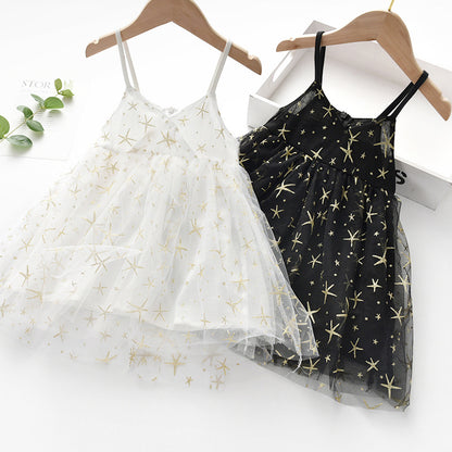 Super Western Style Sling And Tutu Skirt For Little Girl Net Yarn Princess Dress