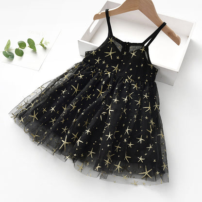 Super Western Style Sling And Tutu Skirt For Little Girl Net Yarn Princess Dress