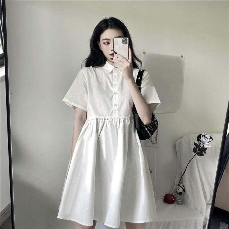 Short-sleeved Loose-fitting Shirt Dress Workwear Vest