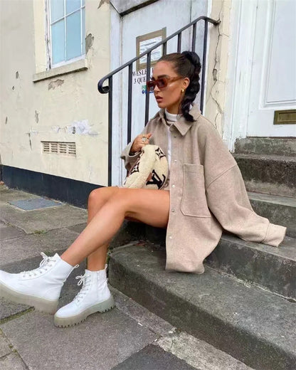 Woolen Coat Autumn And winter New Women's Style Thin And Thick Coat