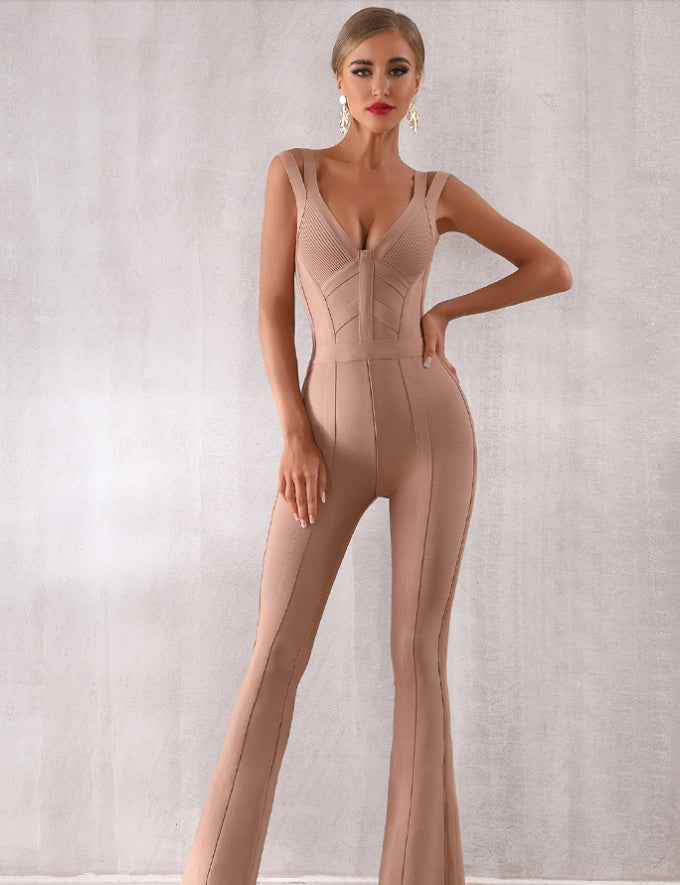 Adyce New Summer Women Bandage Jumpsuit Romper Sexy V Neck