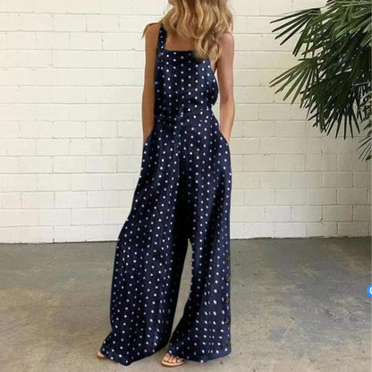 Summer Women's Loose Sleeveless Jumpsuit