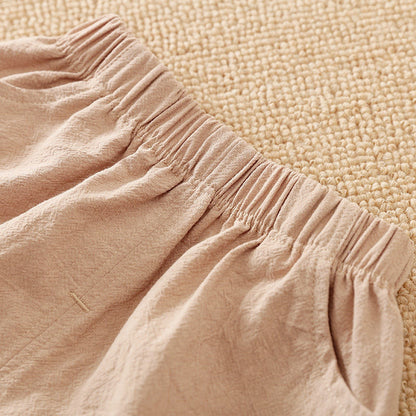 Baby Boy Cotton And Linen Summer Suit Infant Breathable Sweat-absorbent Two-piece Suit