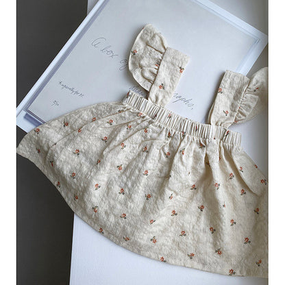 Children'S Skirts Korean Children'S Clothing Summer New Children'S Girls Fungus Shoulder Strap Skirt Girls Foreign