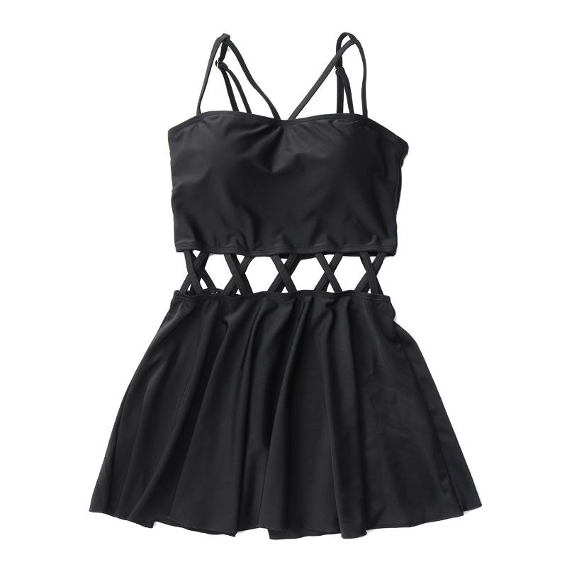 Sexy skirt One-Piece Swimsuit W0ith Small Chest Gathered