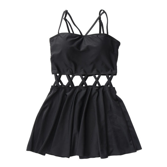 Sexy skirt One-Piece Swimsuit W0ith Small Chest Gathered