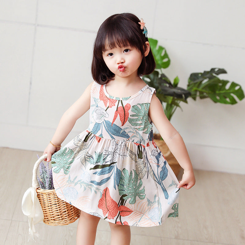 Children's Western Style Children's Clothing Summer Dress Female Net Red Little Girl Skirt