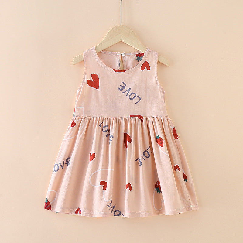 Children's Western Style Children's Clothing Summer Dress Female Net Red Little Girl Skirt