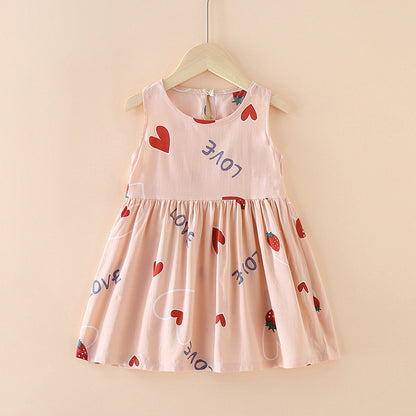Children's Western Style Children's Clothing Summer Dress Female Net Red Little Girl Skirt