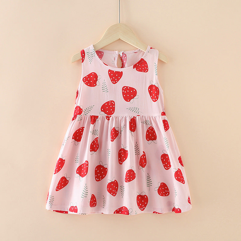 Children's Western Style Children's Clothing Summer Dress Female Net Red Little Girl Skirt
