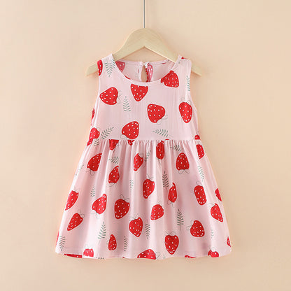 Children's Western Style Children's Clothing Summer Dress Female Net Red Little Girl Skirt