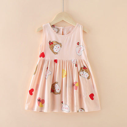 Children's Western Style Children's Clothing Summer Dress Female Net Red Little Girl Skirt