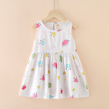 Children's Western Style Children's Clothing Summer Dress Female Net Red Little Girl Skirt