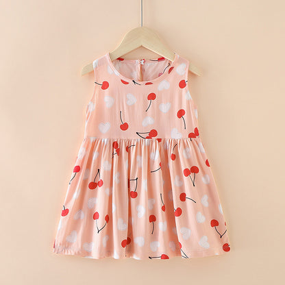 Children's Western Style Children's Clothing Summer Dress Female Net Red Little Girl Skirt