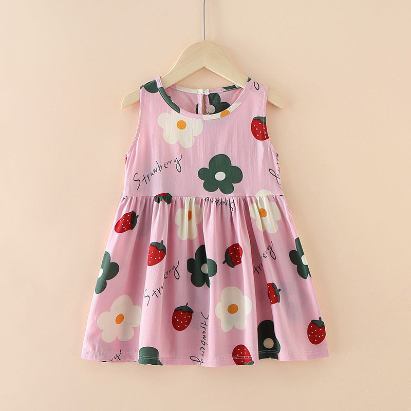 Children's Western Style Children's Clothing Summer Dress Female Net Red Little Girl Skirt