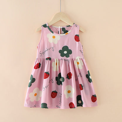 Children's Western Style Children's Clothing Summer Dress Female Net Red Little Girl Skirt