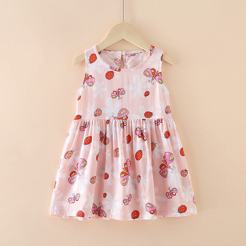 Children's Western Style Children's Clothing Summer Dress Female Net Red Little Girl Skirt