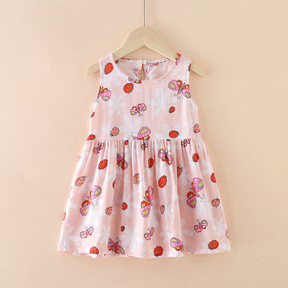 Children's Western Style Children's Clothing Summer Dress Female Net Red Little Girl Skirt