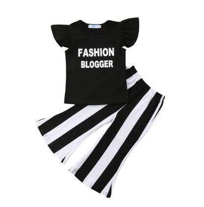 Men's And Women's Crew-Neck Sweatshirts With Printed And Sleeve Flyers, Striped Pants, Cotton-Padded Clothes For Babies