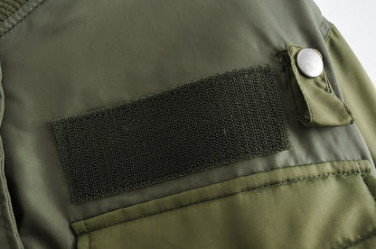 Army Green Jacket Style Cotton Padded Jacket Short Pilot Padded Jacket