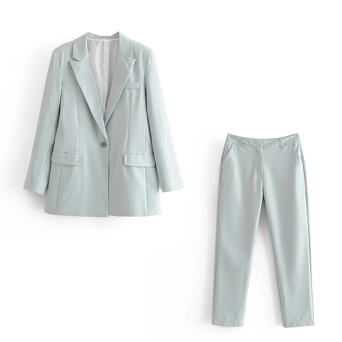Spring Large Version Loose And Thin Mid-Length Candy Color Suit Jacket High Waist Thin Slacks Suit Women