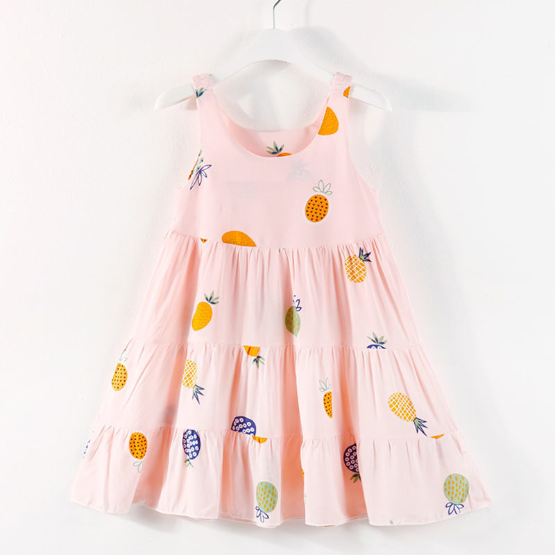 Children'S Summer Dress Girl Baby Princess Suspender Skirt Little Girl'S Dress Cotton Silk Little Girl'S Dress