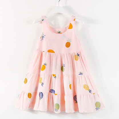 Children'S Summer Dress Girl Baby Princess Suspender Skirt Little Girl'S Dress Cotton Silk Little Girl'S Dress