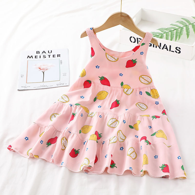 Children'S Summer Dress Girl Baby Princess Suspender Skirt Little Girl'S Dress Cotton Silk Little Girl'S Dress
