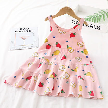 Children'S Summer Dress Girl Baby Princess Suspender Skirt Little Girl'S Dress Cotton Silk Little Girl'S Dress