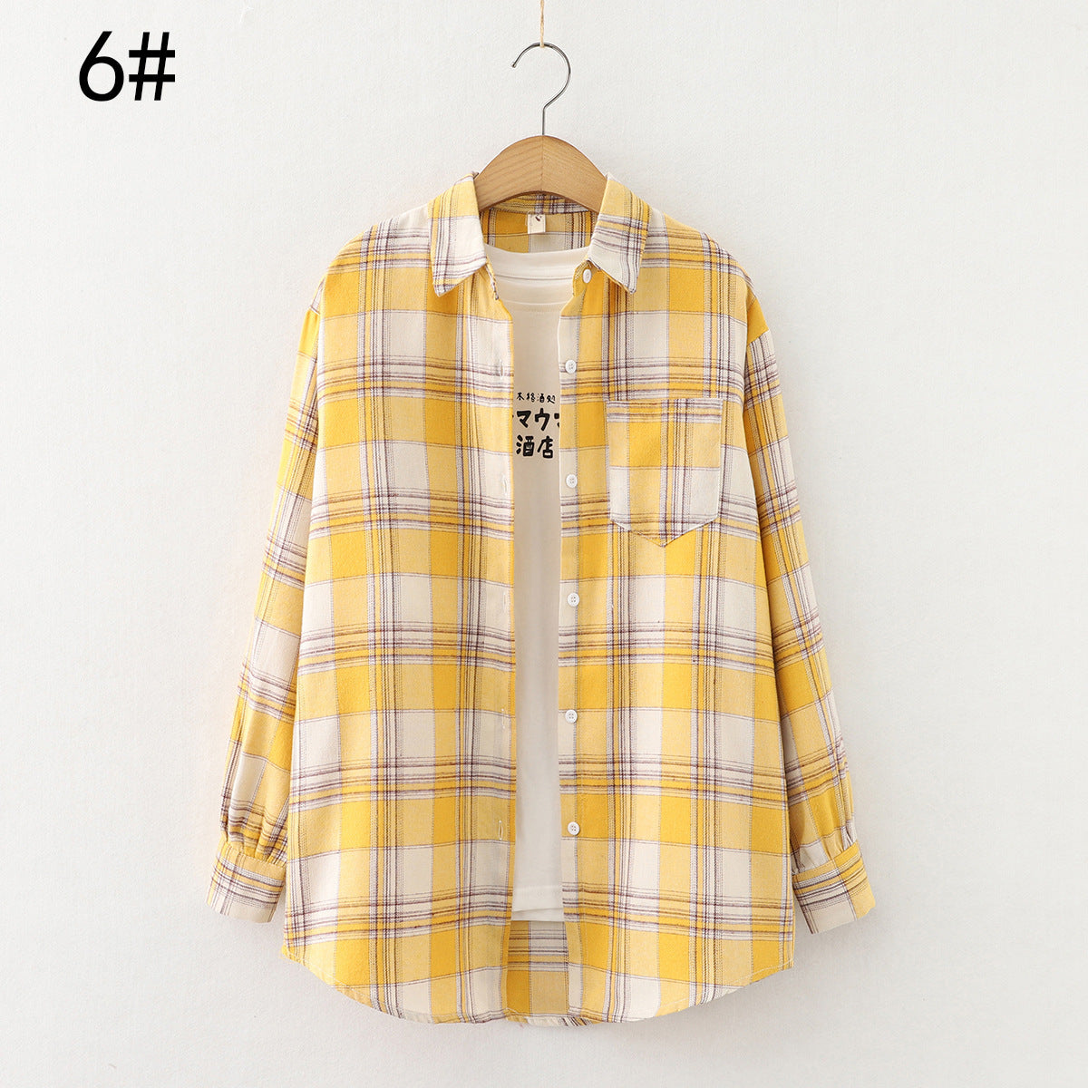 Autumn New Style Ten-Color Plaid Shirt Women'S Long-Sleeved Loose Shirt Jacket