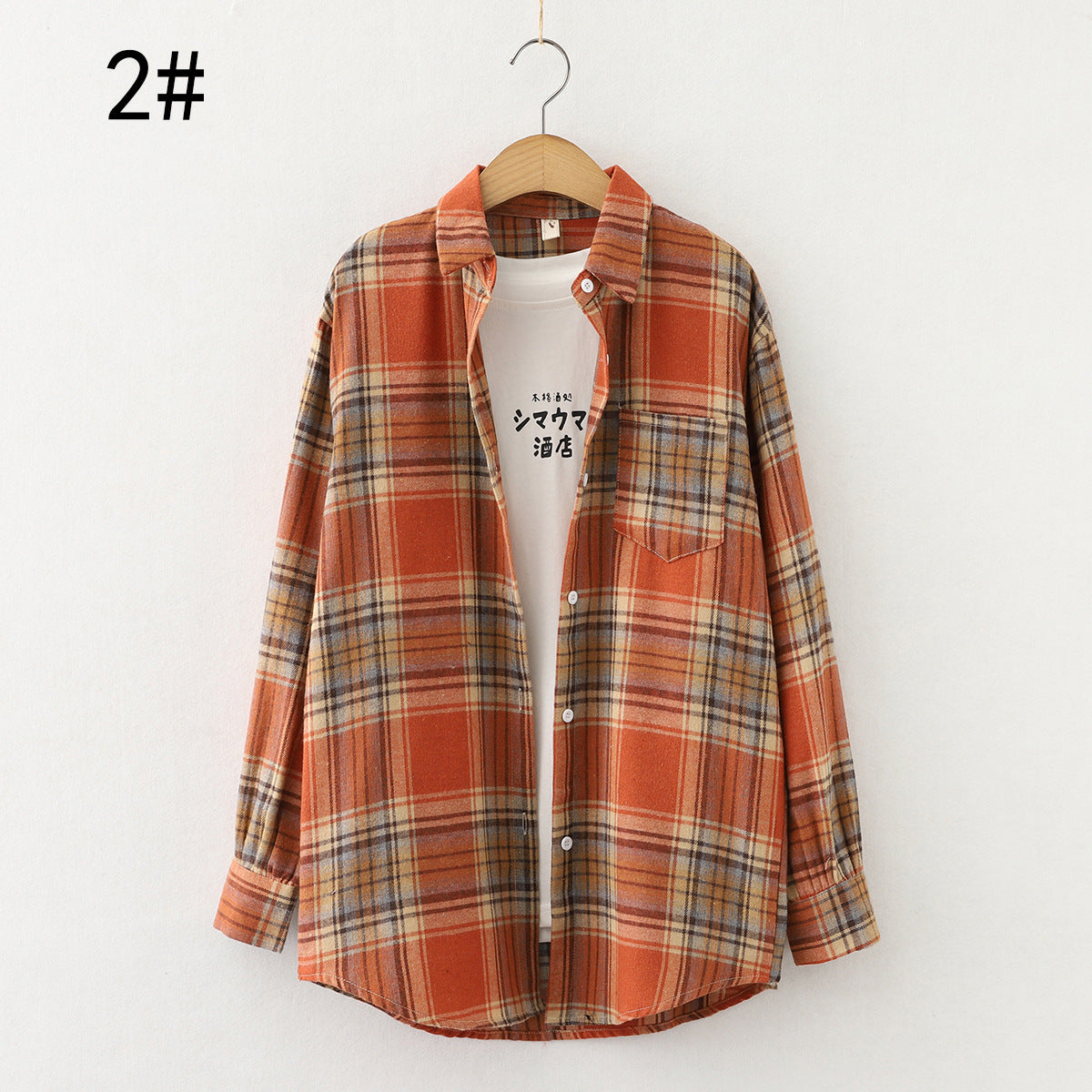 Autumn New Style Ten-Color Plaid Shirt Women'S Long-Sleeved Loose Shirt Jacket