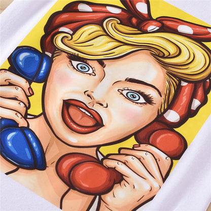 Transparent Organza Hooded Jacket And Cute Cartoon Print Skirt Suit