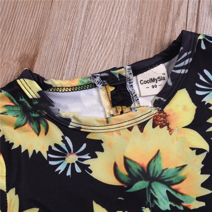 Jumpsuit Sunflower Print Cute Jumpsuit