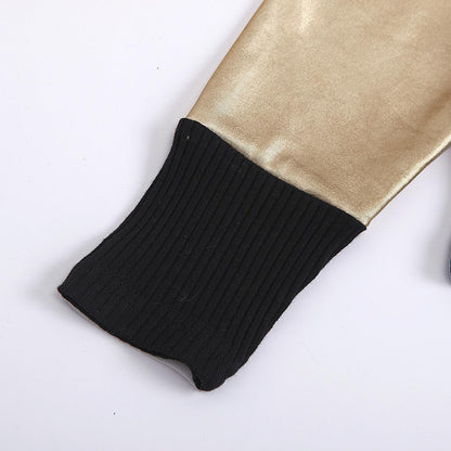 Girls PU Leather Short Skirt Suit