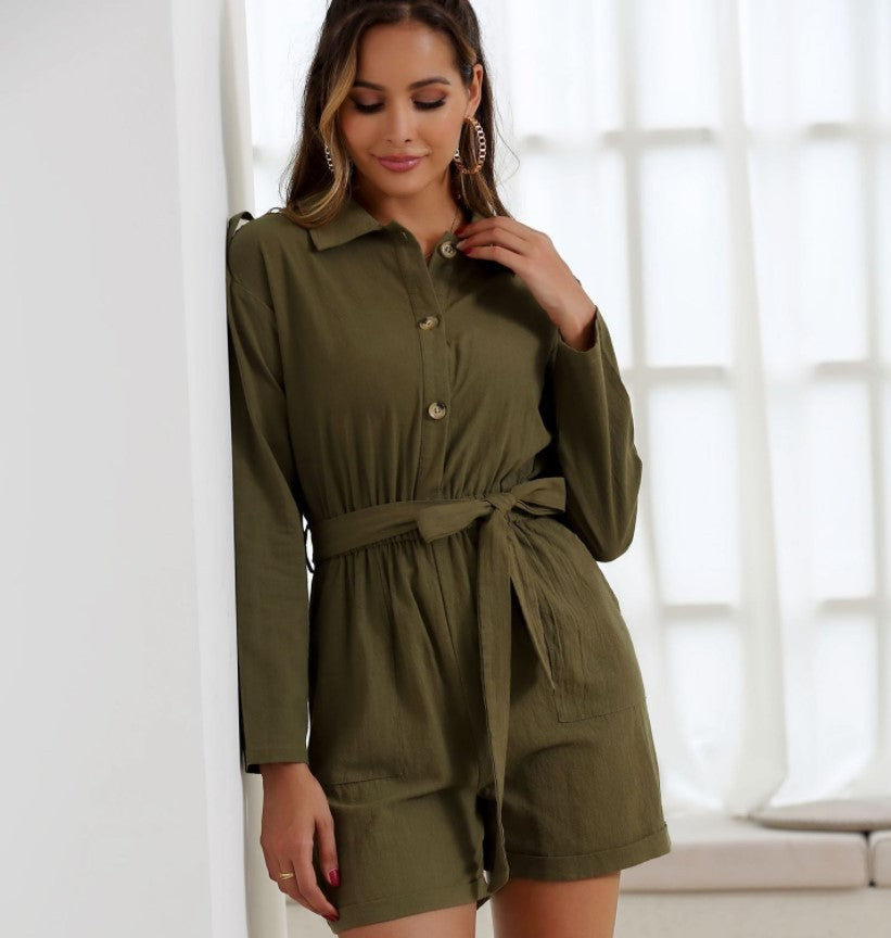 Street Style Long-sleeved Overalls