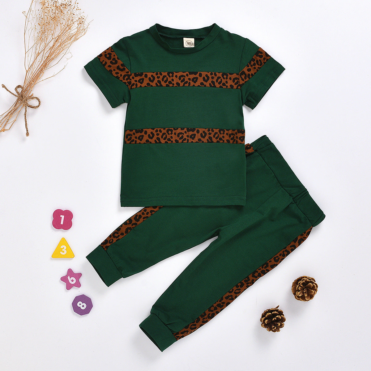 Leopard print trousers two-piece suit