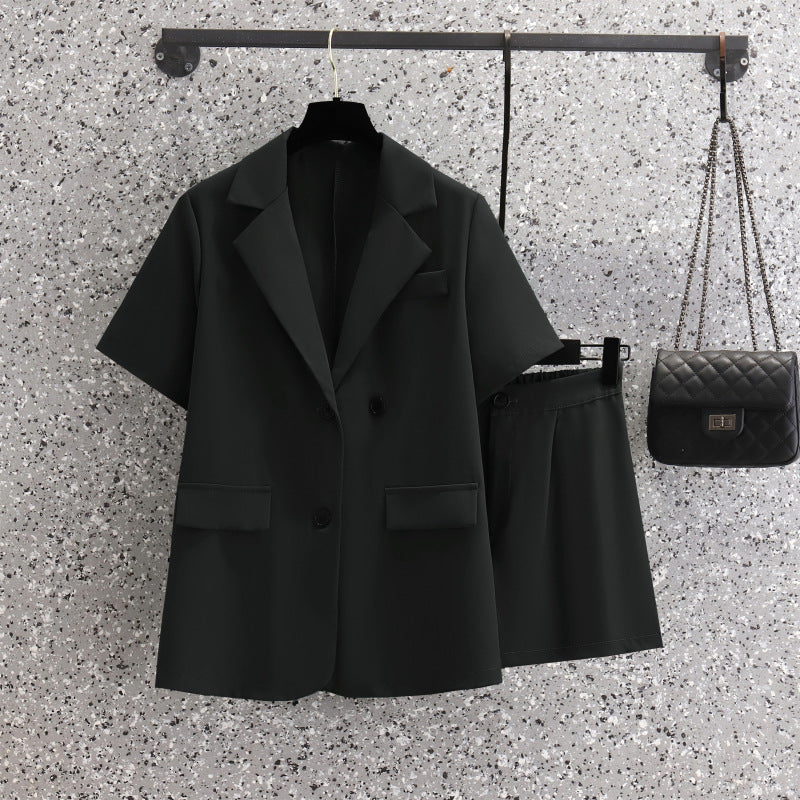 Plus Size Suit Two Piece Fat Mm Small Suit Jacket