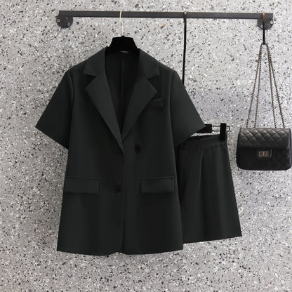 Plus Size Suit Two Piece Fat Mm Small Suit Jacket