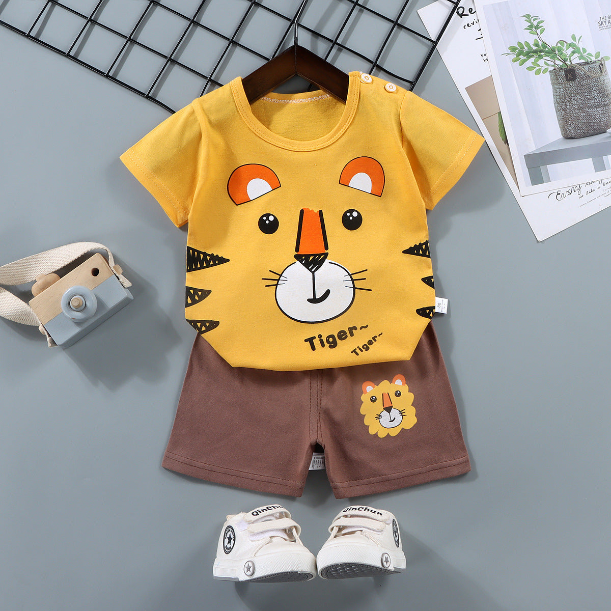 Children's Short-sleeved Suit Pure Cotton