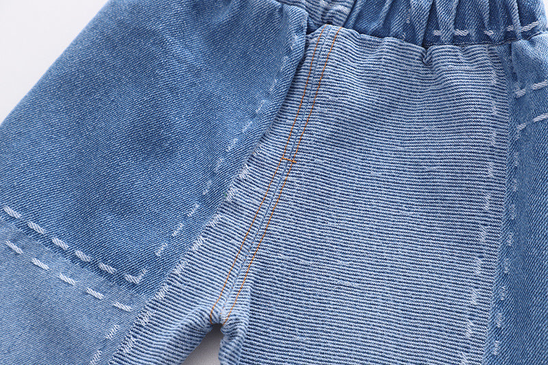 Autumn Children's Jeans Cardigan Pants T-shirt Suit