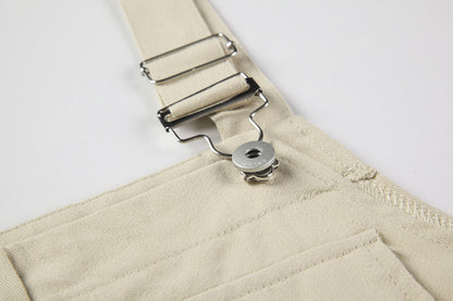 Nine points Korean apricot overalls