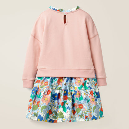 Striped long-sleeved children's skirt dress