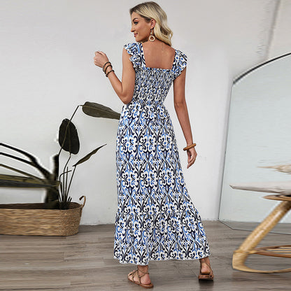 European And American Fashion Retro Vacation Style High Waist Long Skirt For Women